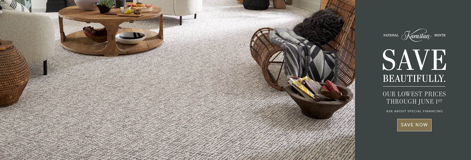 Now until June 1st, save beautifully on Karastan Flooring with our lowest prices of the season! Contact us for big savings on luxury floors.